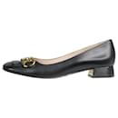 Black Horsebit mid-heel leather pumps - size EU 41 - Gucci
