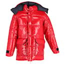The North Face Brown Label Quilted Hooded Down Jacket in Red Nylon