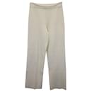 The Row Knit Straight Leg Pants in Cream Polyester - The row