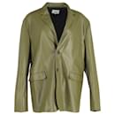 The Frankie Shop Olympia Blazer in Olive Faux Leather - Autre Marque