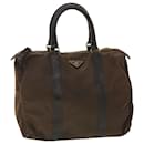 PRADA Hand Bag Nylon Leather Brown Auth bs8055 - Prada