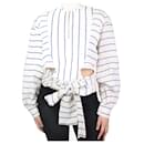 Cream striped cropped wrap top - size UK 8 - Rosie Assoulin