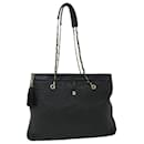 BALLY Chain Shoulder Bag Leather Black Auth bs8122 - Bally