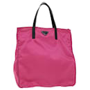 PRADA Tote Bag Nylon Pink Black Auth yk8416 - Prada