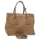 PRADA Hand Bag Leather 2way Brown Auth bs7831 - Prada