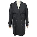 CAPPOTTO CHANEL TRENCH TWEED P48056V35925 40 M GIACCA IN COTONE NERO - Chanel
