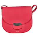 Celine Small Trotteur Shoulder Bag in Red Leather - Céline