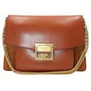 Givenchy GV3 Medium Shoulder Bag in Chestnut Brown Leather and Suede