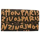 LOUIS VUITTON Monogram Graffiti Portefeiulle Sarah Pêche M92190 Auth LV 52533 - Louis Vuitton