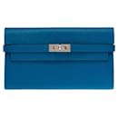 HERMES Kelly Accessory in Blue Leather - 101320 - Hermès