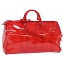 LOUIS VUITTON Monogram Vinyl Keepall Bandouliere 50 Bag Red M41416 auth 52526a - Louis Vuitton