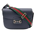 Grey Leather Horsebit 1955 Unisex Box Shoulder Bag - Gucci