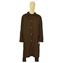 Ermenegildo Zegna brown reversible leather long coat & raincoat size XXL