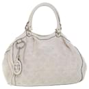 GUCCI Hand Bag Straw Leather White 211944 auth 53671 - Gucci