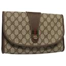 GUCCI GG Canvas Web Sherry Line Clutch Bag Beige Red Green 014 122 auth 53385 - Gucci