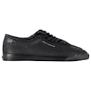 Sneaker Saint Laurent Andy Effetto Pitone in Pelle di vitello Nera