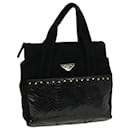 PRADA Hand Bag Suede Black Auth yk6737b - Prada