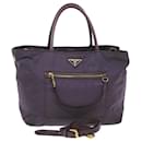 Prada Hand Bag Nylon 2way Purple Auth am4275