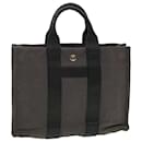 HERMES Sac Arne Hand Bag Canvas Leather Gray Auth bs6147 - Hermès