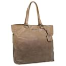 PRADA Tote Bag Leather Beige Auth ar8732 - Prada