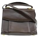 CELINE Hand Bag Leather 2way Brown Auth rd530 - Céline