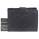 Chanel CC Caviar Bifold Wallet Leather Short Wallet in Fair condition