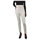 White leather stud-buttoned trousers - size FR 34 - Autre Marque