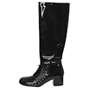 Black patent knee-high boots - size EU 38 - Chanel