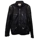 Kenzo Zip Front Moto Jacket in Black Calfskin Leather