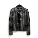 SS2020 Black silver Leather Jacket FR38/40 - Chanel