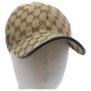 GUCCI GG Canvas Web Sherry Line Cap L Beige Red Green 200035 Auth yb357 - Gucci