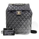 CC Quilted Leather Drawstring Backpack A91121 - Chanel