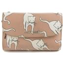 Miu Miu Printed Leather Compact Wallet Leather Short Wallet 5ML225 in Fair condition