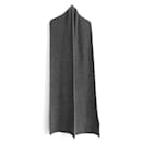 Stola con sciarpa in cashmere grigio grosso Chanel Archival CC Logo