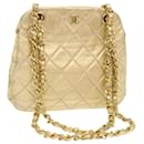CHANEL Matelasse Chain Shoulder Bag Leather Gold CC Auth 53015a - Chanel