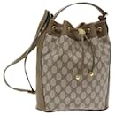 GUCCI GG Canvas Web Sherry Line Shoulder Bag PVC Leather Beige Green Auth 53271 - Gucci