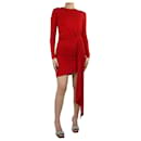 Red long-sleeved gathered dress - size UK 10 - Alexandre Vauthier