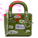 Dior Red Mini Calfskin Sequin Embellished Lady Dior