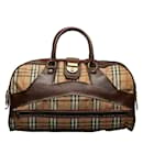 Burberry Haymarket Check Canvas & Leather Travel Bag Canvas Travel Bag in Good condition