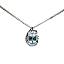 Platinum Diamond & Aquamarine Pendant Necklace - & Other Stories