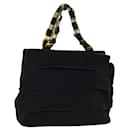 Salvatore Ferragamo Chain Hand Bag Canvas Navy Auth bs8156