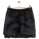 Mini skirt 100% The Kooples Blue and Black Silk