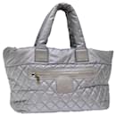 CHANEL Cococoon Hand Bag Nylon Silver CC Auth bs7271 - Chanel