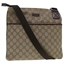 GUCCI GG Canvas Shoulder Bag PVC Leather Beige Dark Brown 141626 Auth bs5003 - Gucci
