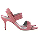 Sergio Rossi Ankle Strap Sandals in Pink Leather