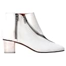 Acne Studios Marlie Zip Boots in White Leather