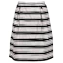 Michael Kors Stripe Skirt in White Silk