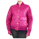 Magenta quilted leather bomber jacket - size IT 40 - Gucci