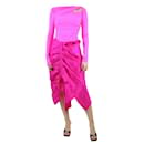 Vestido de seda assimétrico rosa choque - tamanho M - Preen By Thornton Bregazzi