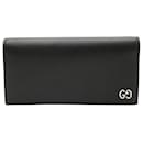 Gucci Logo Long Wallet in Black Leather